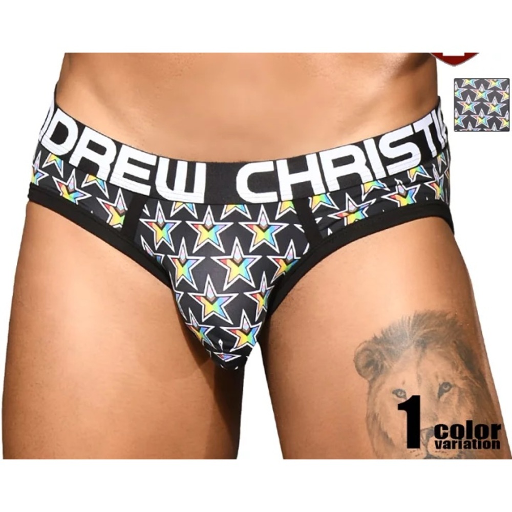 Andrew Christian Progress Pride Brief w/ Almost Naked LARGE